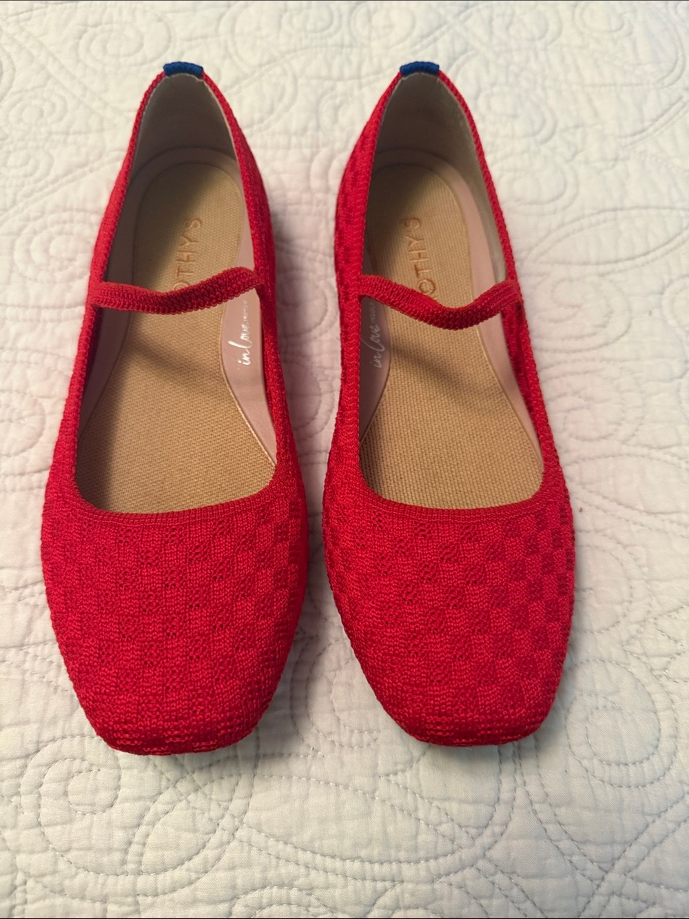 Rothy's Red Mary Jane Knit Flats